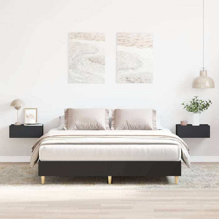 Giroletto senza Materasso-Struttura Letto Nero 150x200 cm in Legno Multistrato