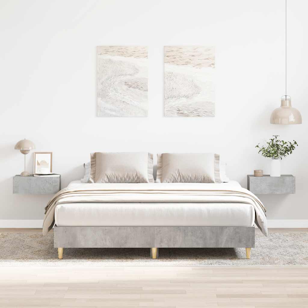 vidaXL Giroletto senza Materasso Grigio Cemento 150x200 cm Truciolato