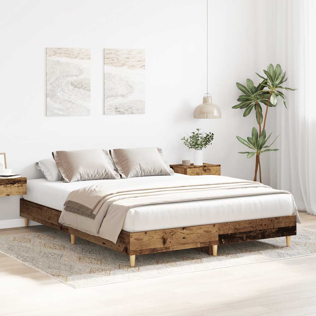 Giroletto senza Materasso-Struttura Letto Legno Antico 150x200 cm in Truciolato