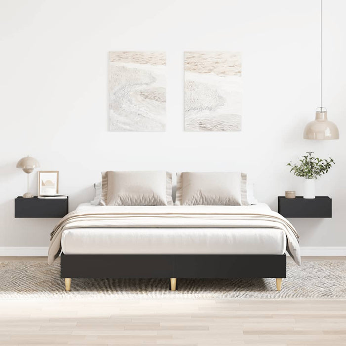 Giroletto senza Materasso-Struttura Letto Nero 140x200 cm in Legno Multistrato