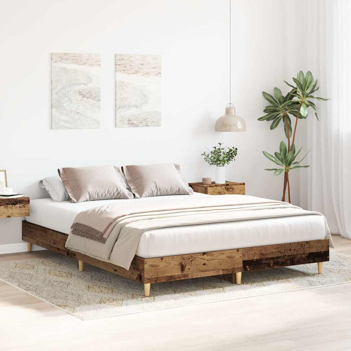 Giroletto senza Materasso-Struttura Letto Legno Antico 140x200 cm in Truciolato