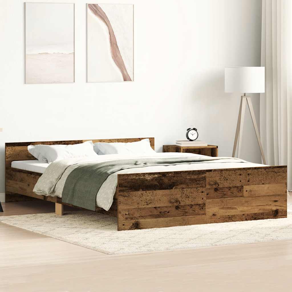 Giroletto senza Materasso-Struttura Letto Legno Antico 150x200cm in Truciolato 559436