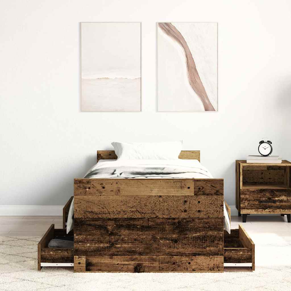 Giroletto senza Materasso-Struttura Letto Legno Antico 100x200cm in Truciolato 280331