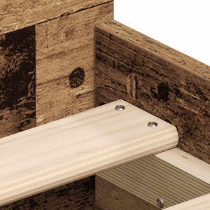 vidaXL Giroletto senza Materasso Legno Antico 90x200cm in Truciolato