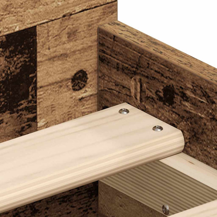 vidaXL Giroletto senza Materasso Legno Antico 90x200cm in Truciolato