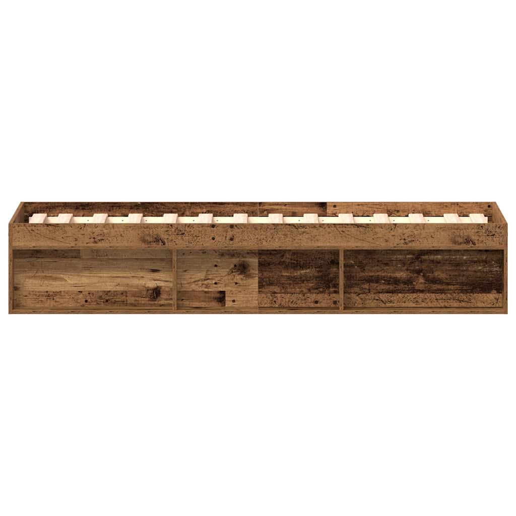 vidaXL Giroletto senza Materasso Legno Antico 100x200cm in Truciolato