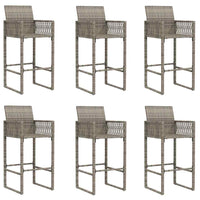 Set Bar da Giardino 7pz senza Cuscini Grigio Polyrattan Acacia 3328894