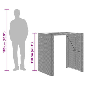 vidaXL Set Bar da Giardino 3 pz con Cuscini Grigio Polyrattan Acacia