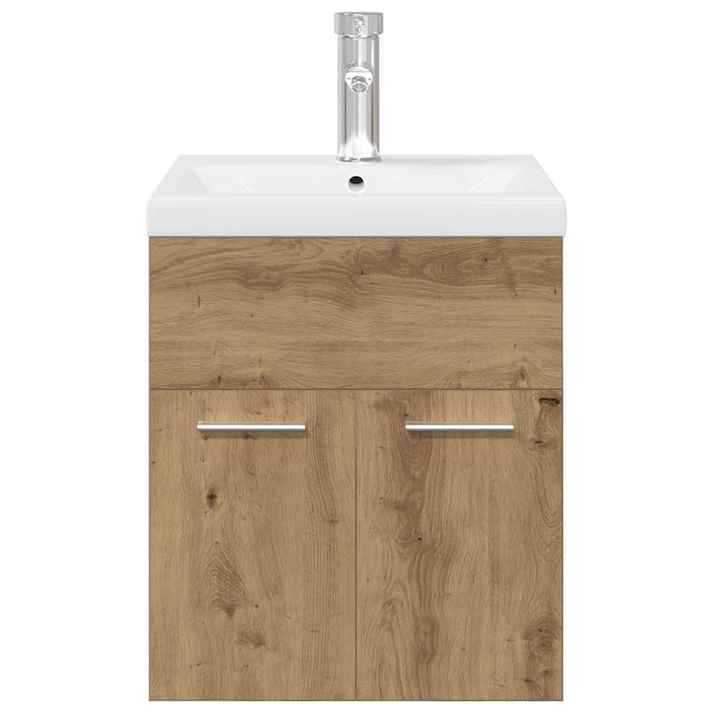 vidaXL Mobile Bagno con Lavabo Integrato&Rubinetto Rovere Artigianale