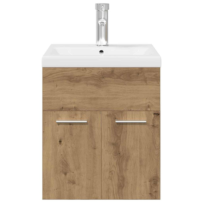 vidaXL Mobile Bagno con Lavabo Integrato&Rubinetto Rovere Artigianale
