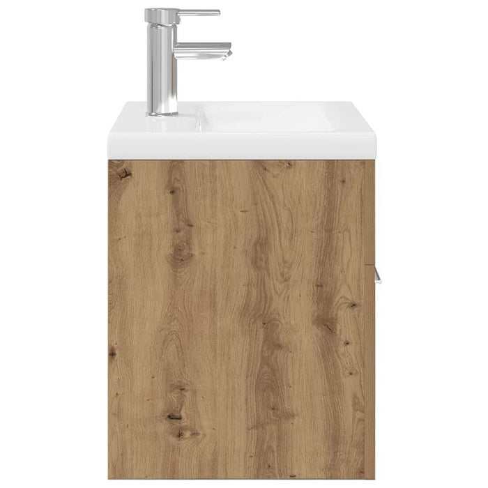 Mobile Bagno con Lavabo Integrato&Rubinetto Rovere Artigianale 3328906