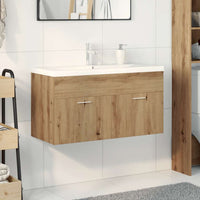 Mobile Bagno Lavabo Integrato Rovere Artigianale in Truciolato 3328910