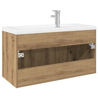 Mobile Bagno Lavabo Integrato Rovere Artigianale in Truciolato 3328910
