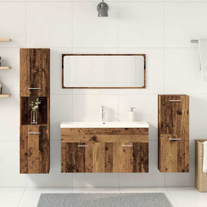 vidaXL Set Mobili da Bagno 5 pz Legno Antico in Legno Multistrato