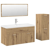 Set Mobili da Bagno 4 pz Rovere Artigianale Legno Multistrato 3328918
