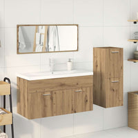 Set Mobili da Bagno 4 pz Rovere Artigianale Legno Multistrato 3328918