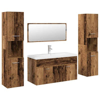 Set Mobili da Bagno 5 pz Legno Antico in Legno Multistrato 3328919