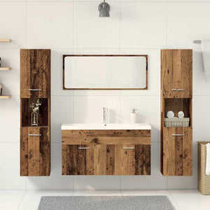 Set Mobili da Bagno 5 pz Legno Antico in Legno Multistrato 3328919