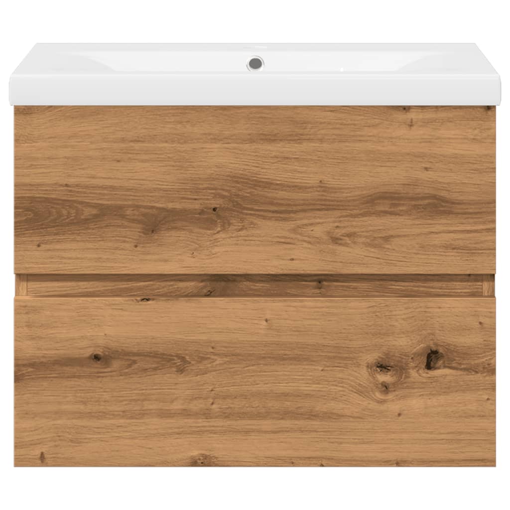 Mobile con Lavabo Integrat-Armadietto da Cucina-Lavandinoo Rovere Artigianale 273760