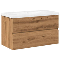 Mobile con Lavabo Integrat-Armadietto da Cucina-Lavandinoo Rovere Artigianale 452838