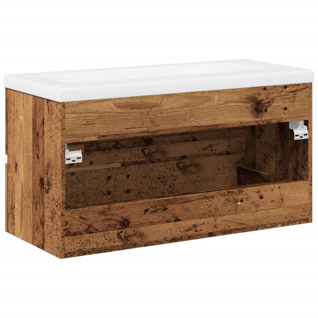 Mobile con Lavabo Integrat-Armadietto da Cucina-Lavandinoo Legno Antico 941680