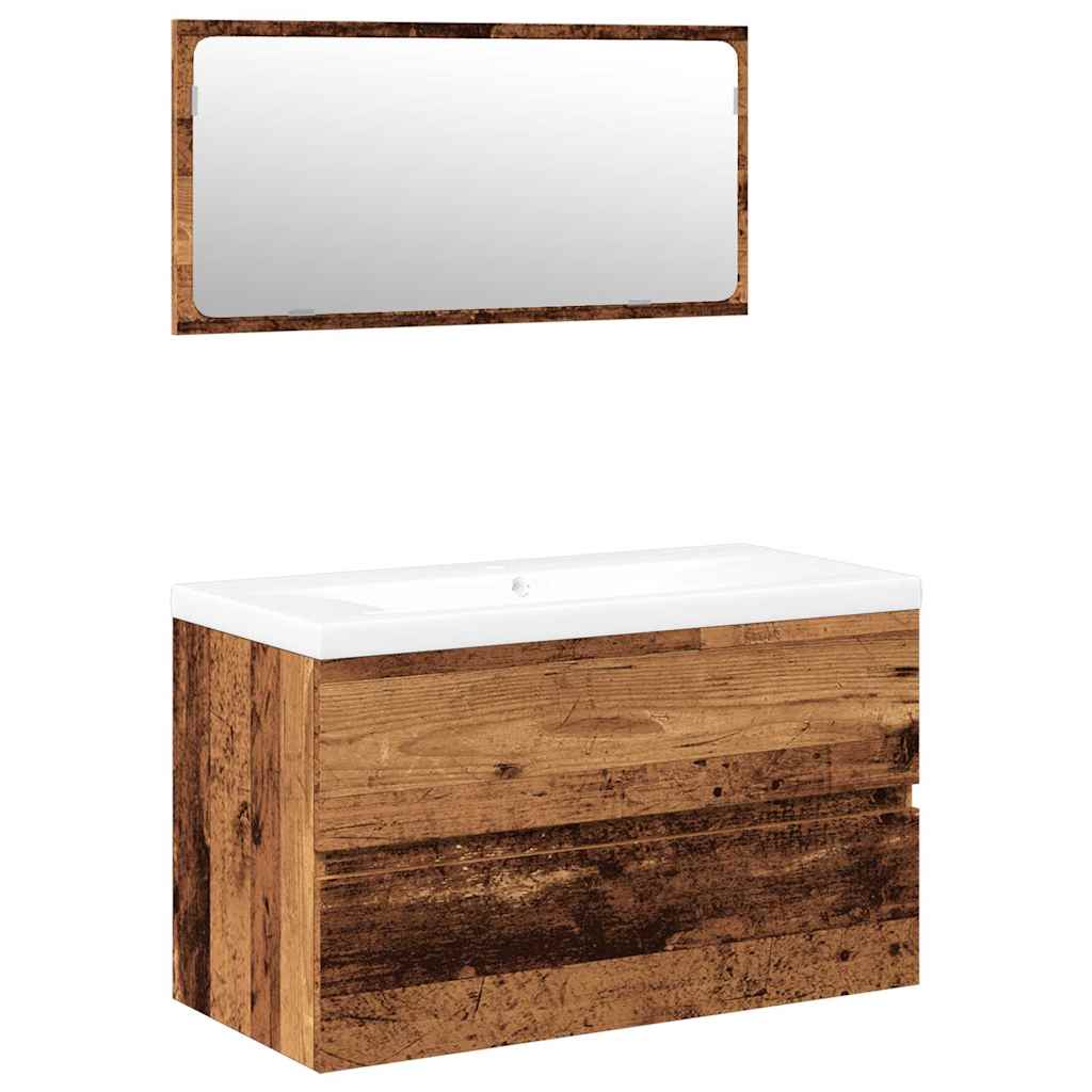 Set Mobili da Bagno Legno Antico in Legno Multistrato