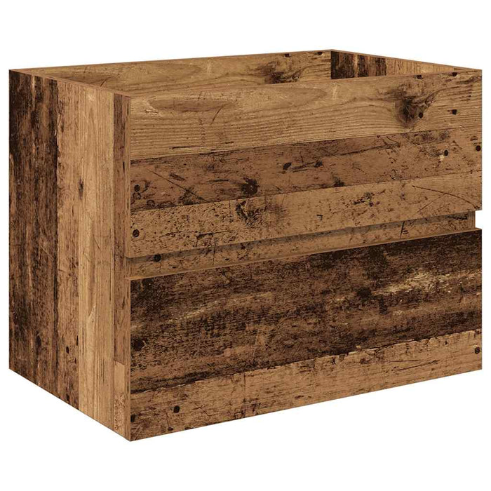 Mobile da Bagno con Lavabo Integrato e Rubinetto Legno Antico 3328931