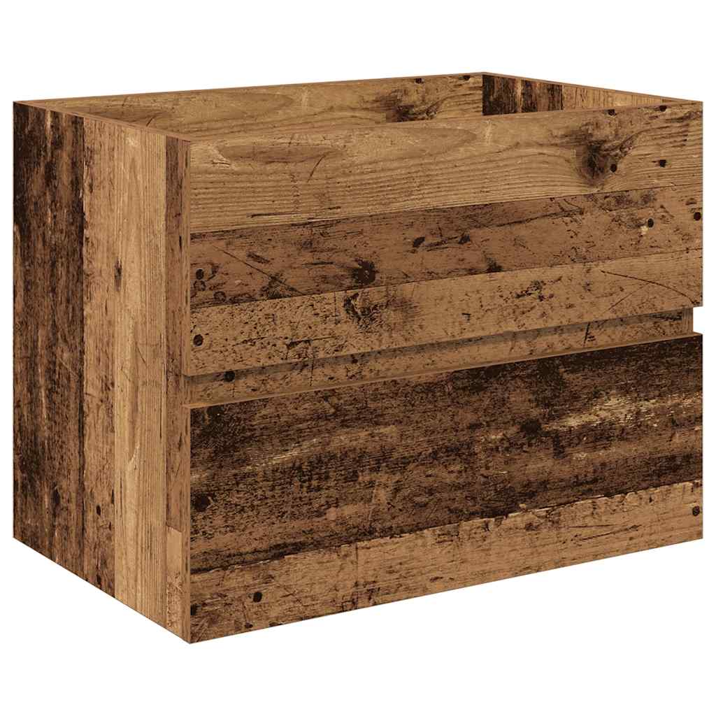 Mobile da Bagno con Lavabo Integrato e Rubinetto-Armadietto da bagno con Lavandino Legno Antico 872929