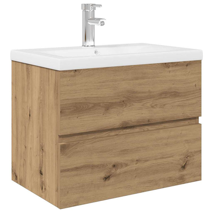 vidaXL Mobile Bagno con Lavabo Integrato&Rubinetto Rovere Artigianale