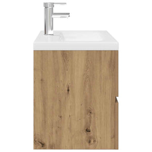 Mobile Bagno con Lavabo Integrato&Rubinetto-Lavandino-Lavabo Rovere Artigianale 841186