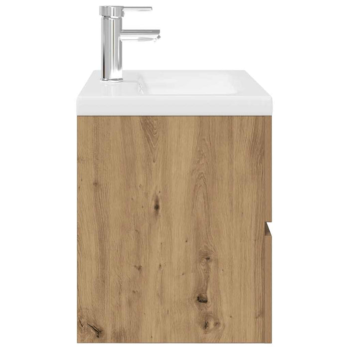 Mobile Bagno con Lavabo Integrato&Rubinetto-Lavandino-Lavabo Rovere Artigianale 841186
