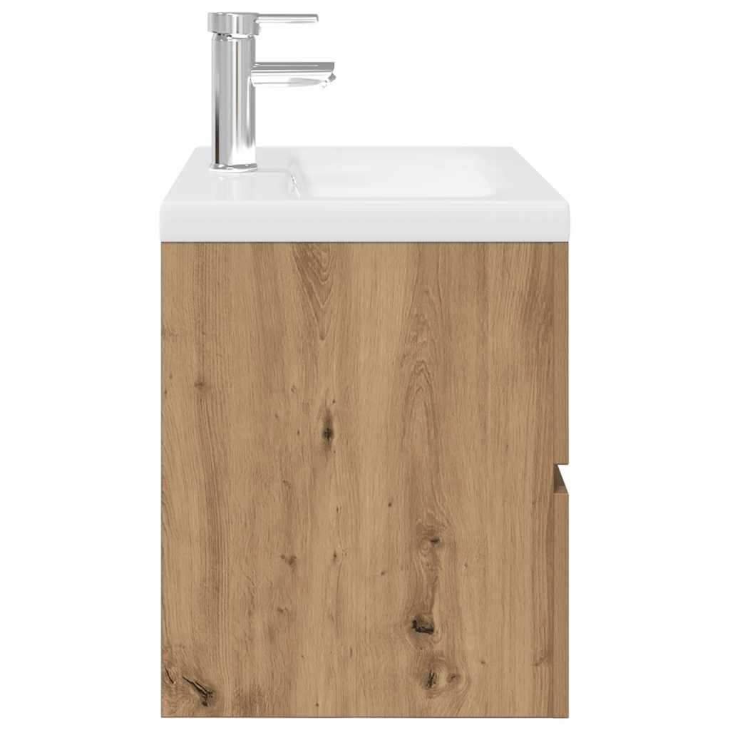 vidaXL Mobile Bagno con Lavabo Integrato&Rubinetto Rovere Artigianale