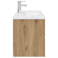 Mobile Bagno con Lavabo Integrato&Rubinetto Rovere Artigianale 3328934