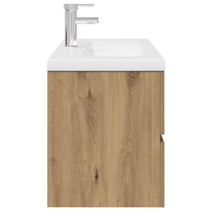 Mobile Bagno con Lavabo Integrato&Rubinetto-Lavandino-Lavabo Rovere Artigianale 896914