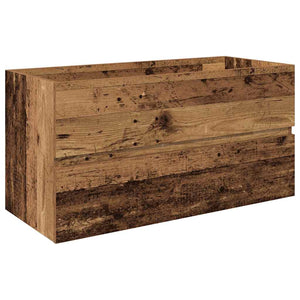 Mobile da Bagno con Lavabo Integrato e Rubinetto Legno Antico 3328935