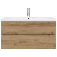 Mobile Bagno con Lavabo Integrato&Rubinetto Rovere Artigianale 3328936