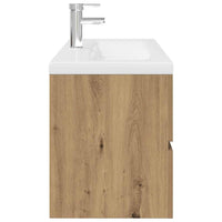 Mobile Bagno con Lavabo Integrato&Rubinetto Rovere Artigianale 3328936