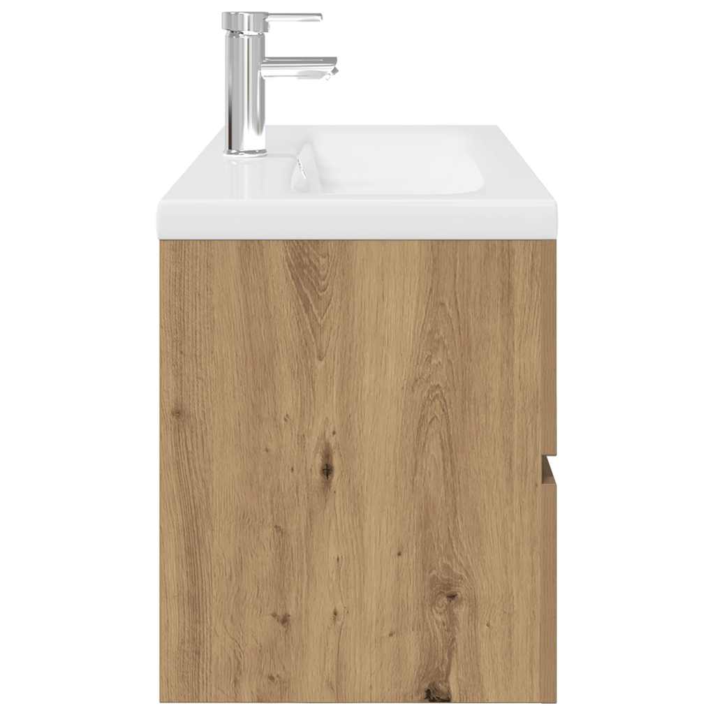 Mobile Bagno con Lavabo Integrato&Rubinetto-Lavandino-Lavabo Rovere Artigianale 133524