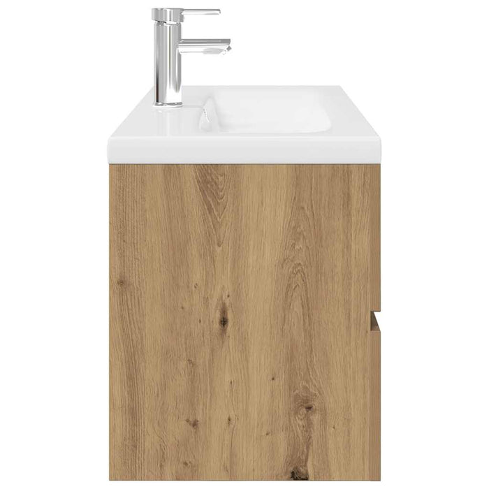 Mobile Bagno con Lavabo Integrato&Rubinetto-Lavandino-Lavabo Rovere Artigianale 133524