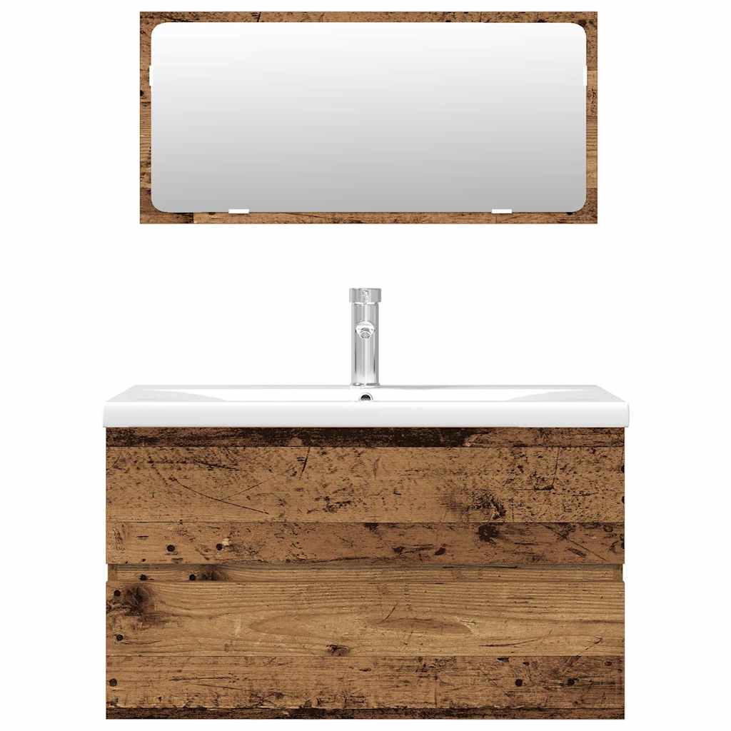 Set Mobili da Bagno 3 pz Legno Antico in Legno Multistrato 3328939