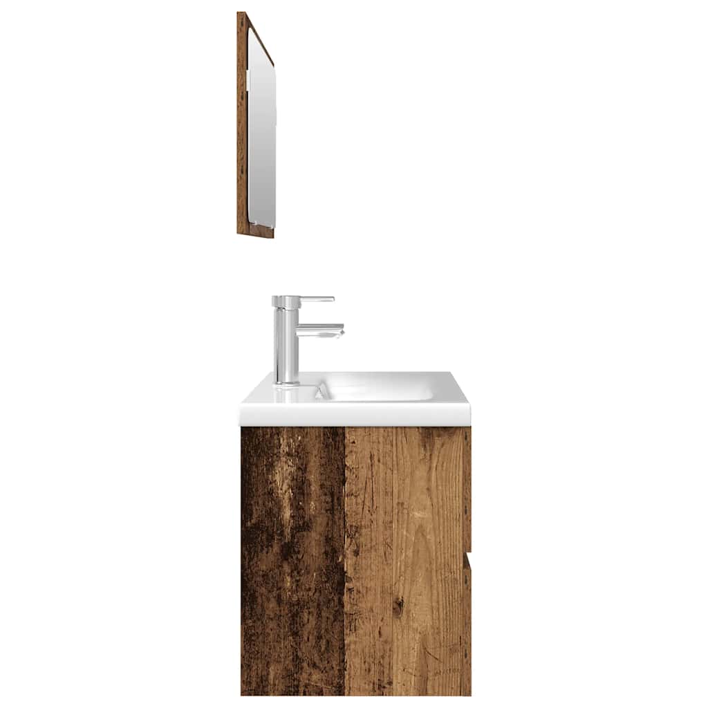 Set Mobili da Bagno 3 pz Legno Antico in Legno Multistrato 3328939