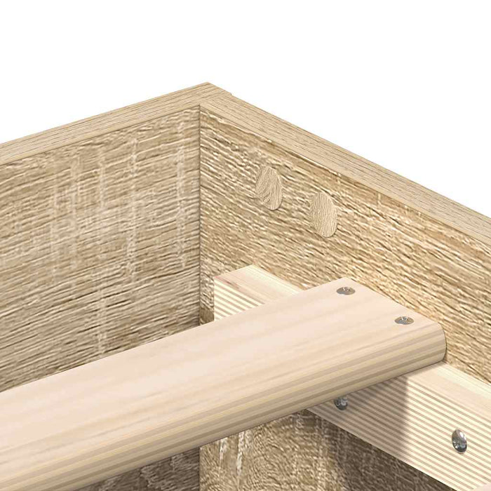 vidaXL Giroletto senza Materasso Rovere Sonoma 160x200cm in Truciolato