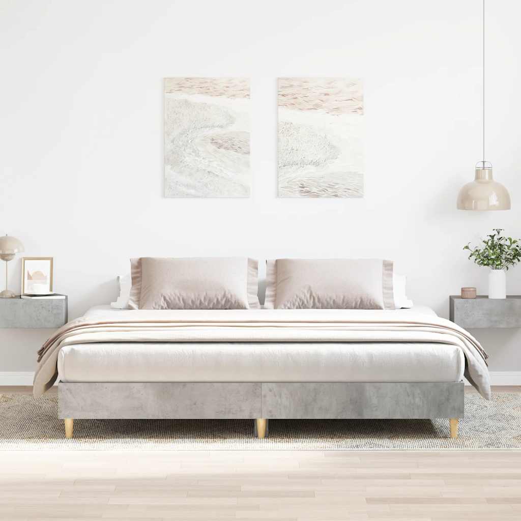 vidaXL Giroletto senza Materasso Grigio Cemento 160x200cm Truciolato