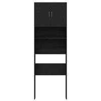 Mobile Lavatrice Rovere Nero 64x24x190 cm in Legno Multistrato 859128