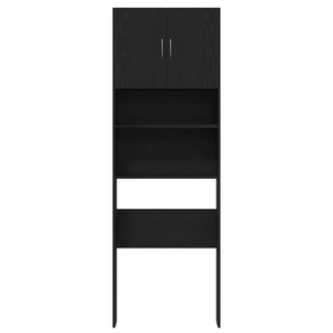 Mobile Lavatrice Rovere Nero 64x24x190 cm in Legno Multistrato 859128