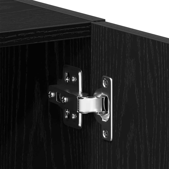 Mobile Lavatrice Rovere Nero 64x24x190 cm in Legno Multistrato 859128