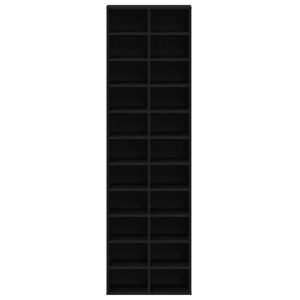 vidaXL Scarpiera Rovere Nero 54x34x183 cm in Legno Multistrato