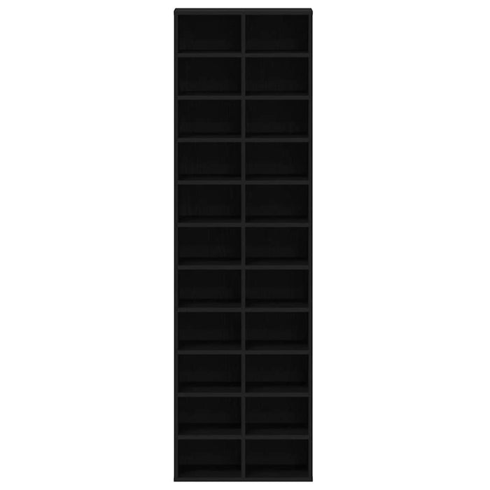 vidaXL Scarpiera Rovere Nero 54x34x183 cm in Legno Multistrato