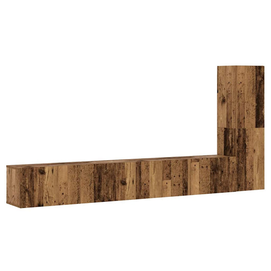 Mobili TV a Parete 3 pz-Set di 3 Credenza per TV sospesa Legno Antico in Legno Multistrato 521672