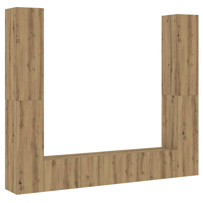 vidaXL Mobili TV a Parete 6 pz Rovere Artigianale Legno Multistrato